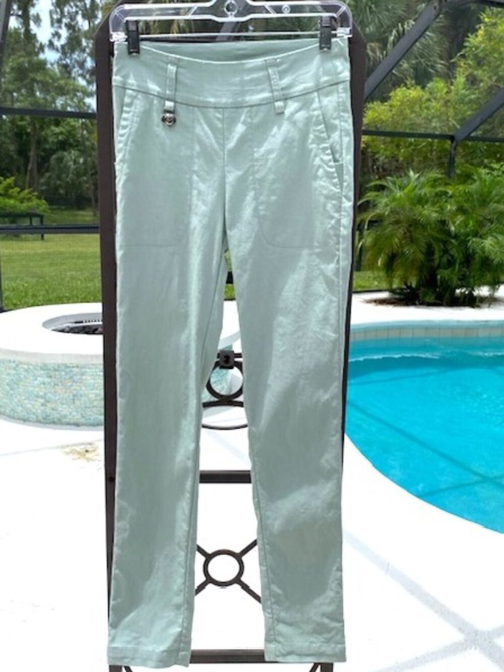 Daily Sports Sweden Green Stretch Golf Pants Womens Size 4 Straight Leg - Picture 2 of 7